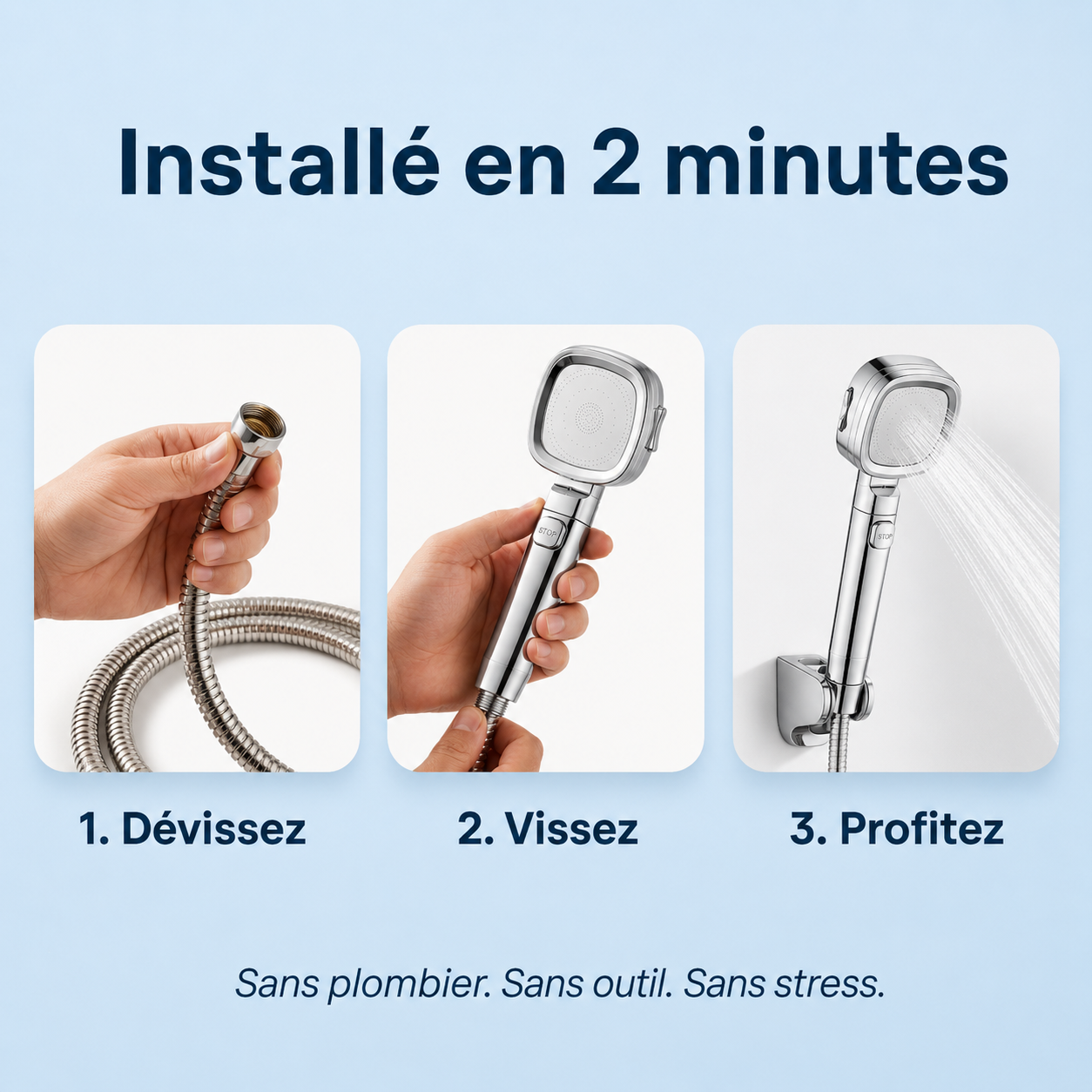 Pommeau de Douche Haute Pression