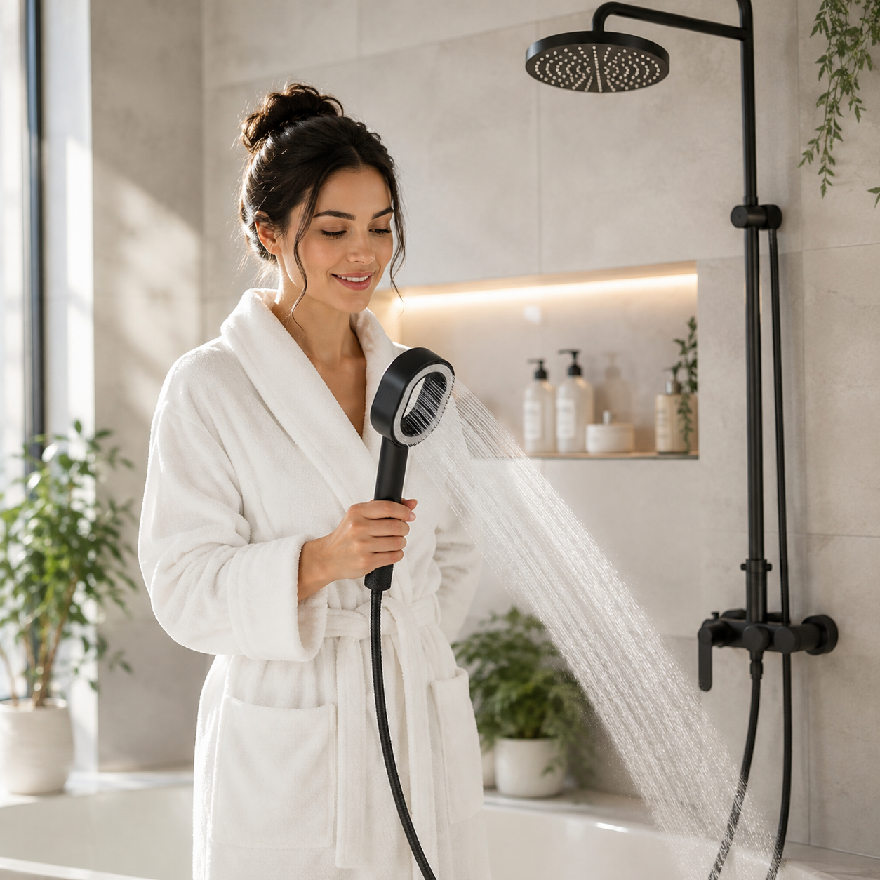 Pommeau de douche à filtration charbon actif