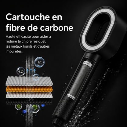 Pommeau de douche à filtration charbon actif