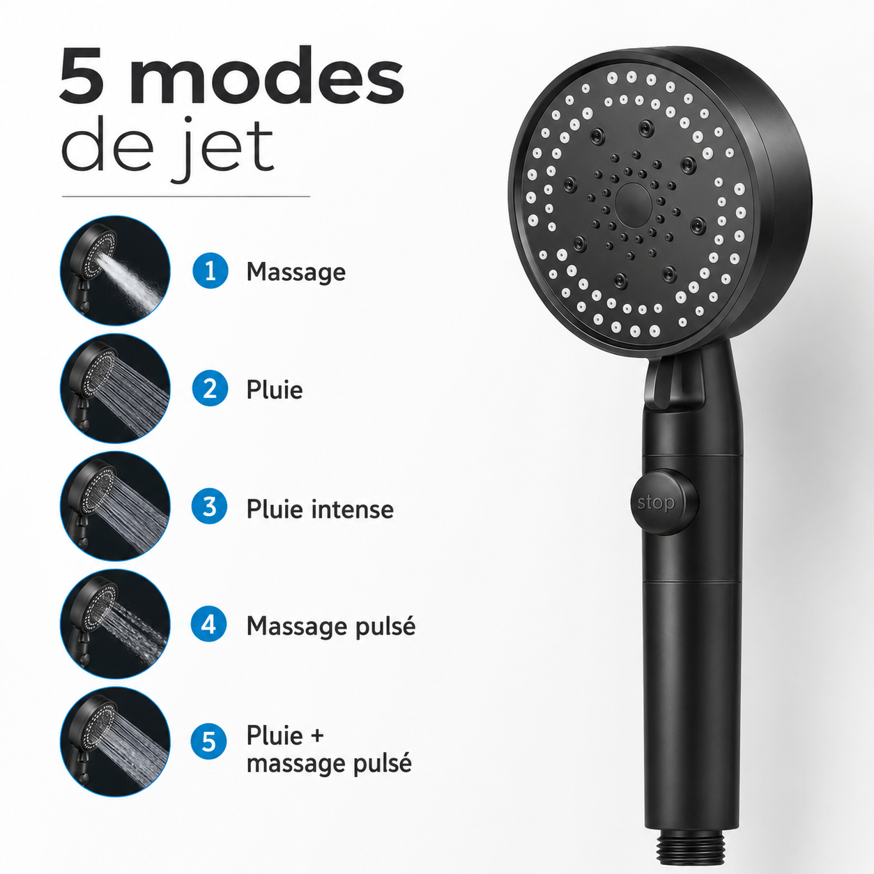 Pommeau de douche filtrant - 5 modes