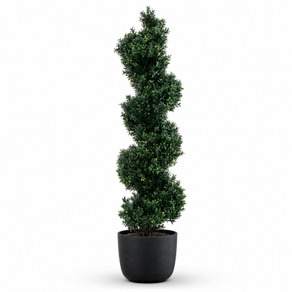Plante d'extérieur artificielle - Buisson taillé spirale 120cm